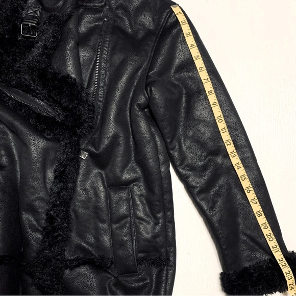 nwt $340 Anthropologie NVLT Black Trench Coat Vegan Faux Fur Jacket Size Small - Picture 14 of 17